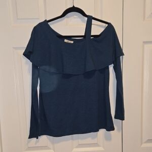 Style & Co. Teal Long Sleeve Off-Shoulder Top